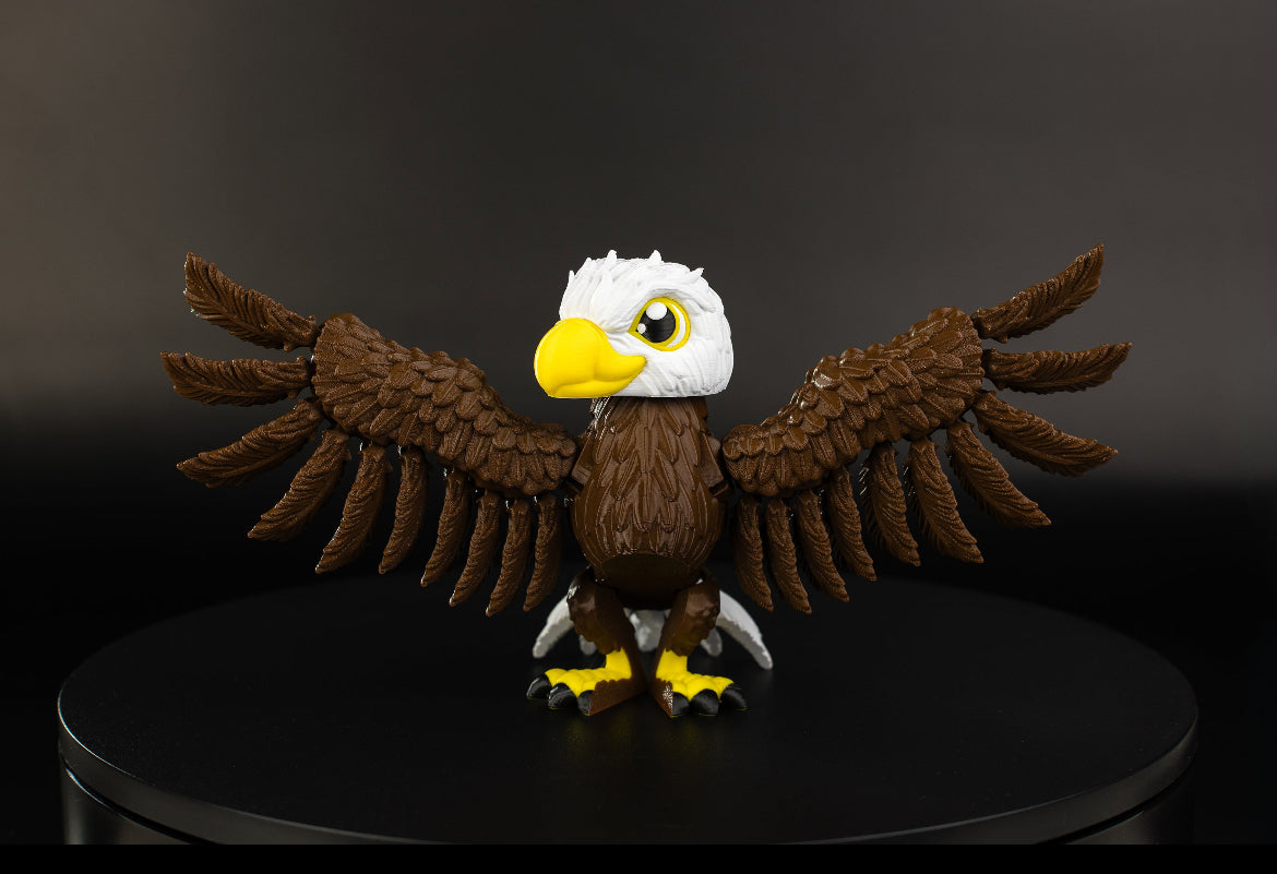 Cute Flexi Bald Eagle - 3D Printed