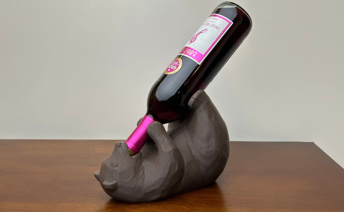 Bear Wine Bottle Holder - 3D Printed
