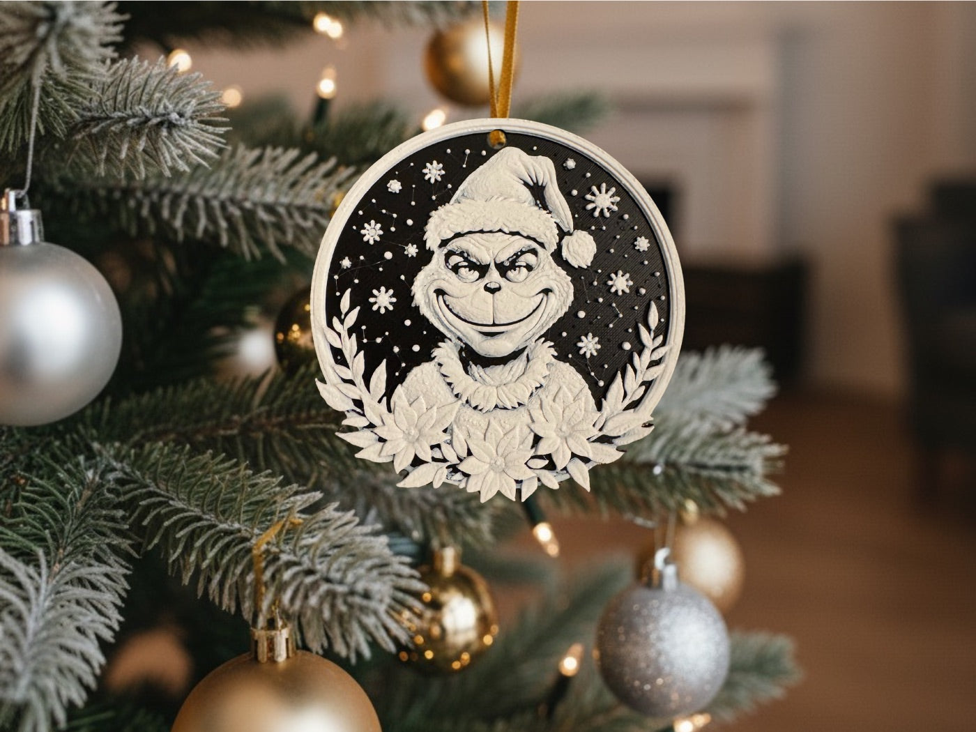 Christmas Ornaments – 3D Printed Black & White Holiday Collection
