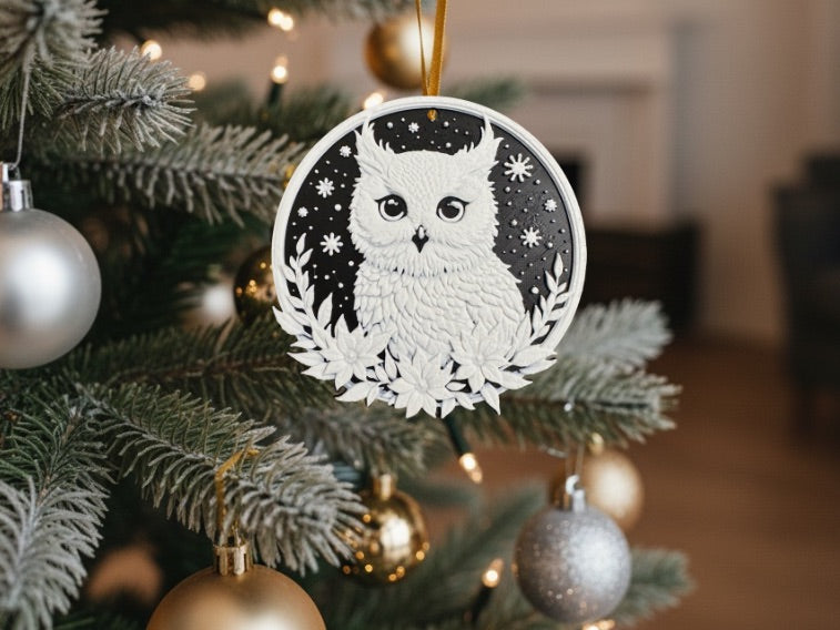Christmas Ornaments – 3D Printed Black & White Holiday Collection