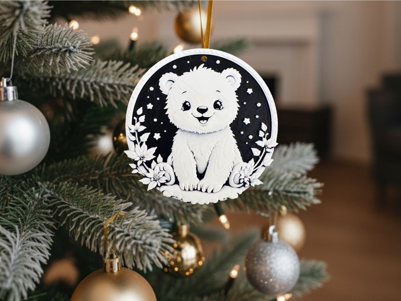 Christmas Ornaments – 3D Printed Black & White Holiday Collection
