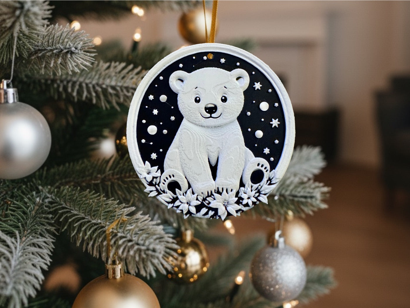 Christmas Ornaments – 3D Printed Black & White Holiday Collection