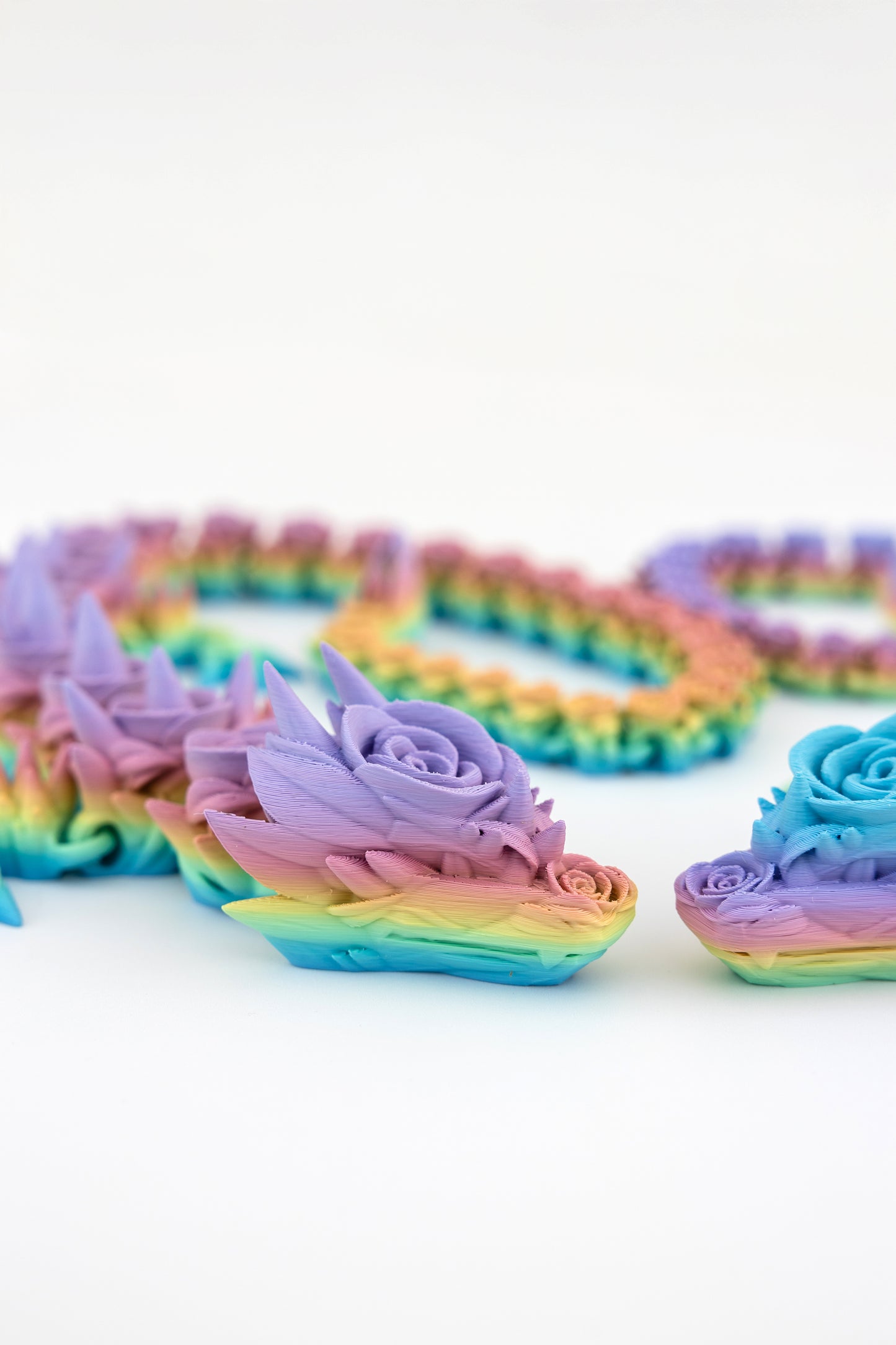 Rose Dragon – 3D Printed Articulated Fantasy Toy – Poseable Dragon Figurine Gift for Collectors & Fantasy Fans