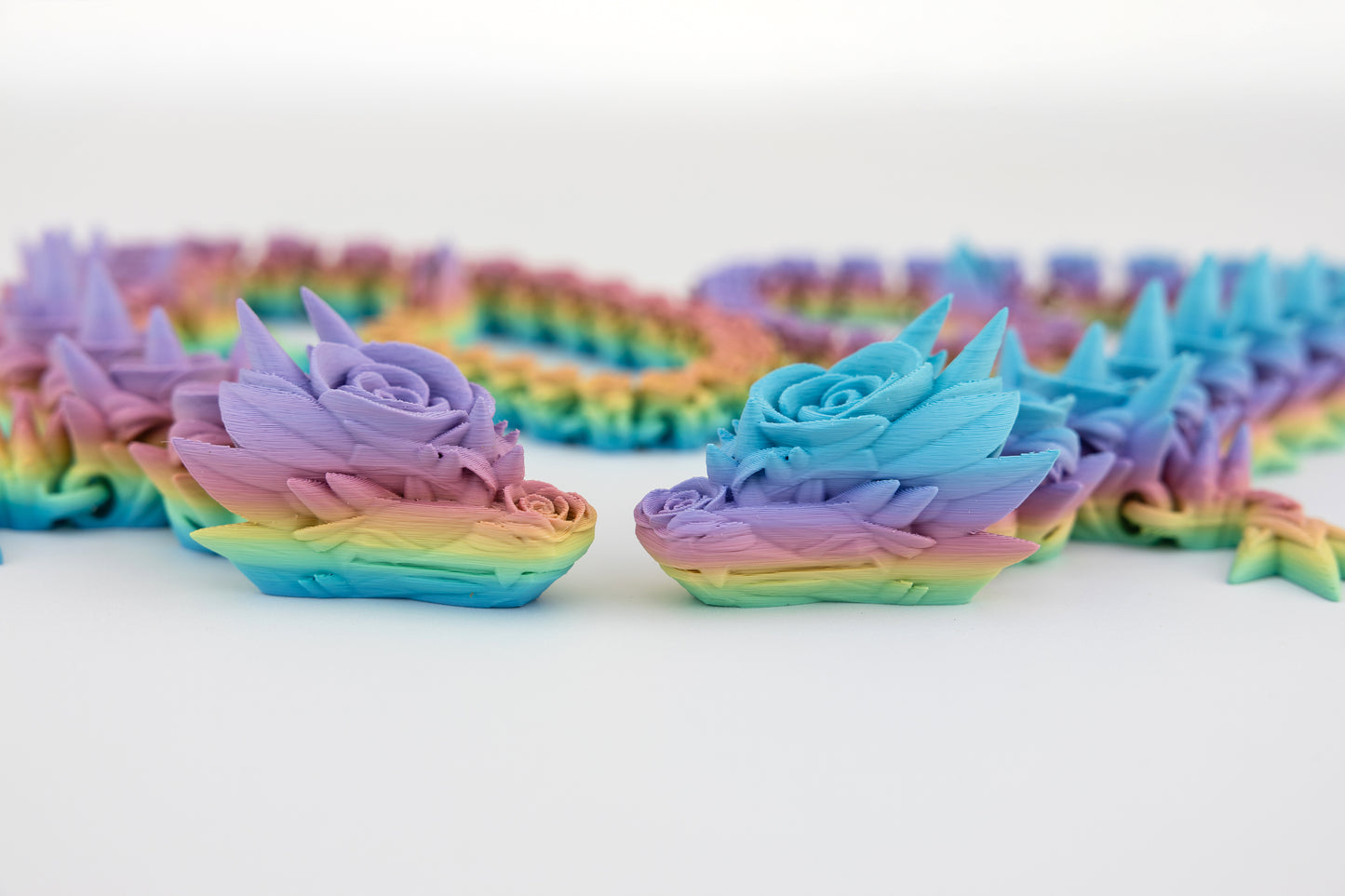 Rose Dragon – 3D Printed Articulated Fantasy Toy – Poseable Dragon Figurine Gift for Collectors & Fantasy Fans
