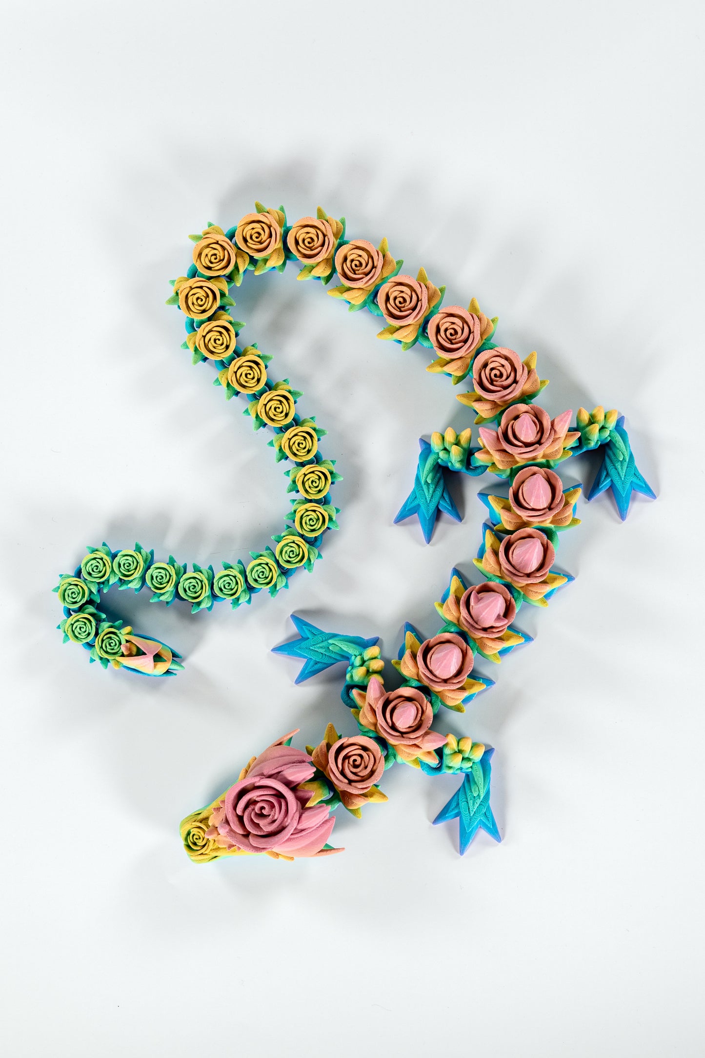 Rose Dragon – 3D Printed Articulated Fantasy Toy – Poseable Dragon Figurine Gift for Collectors & Fantasy Fans
