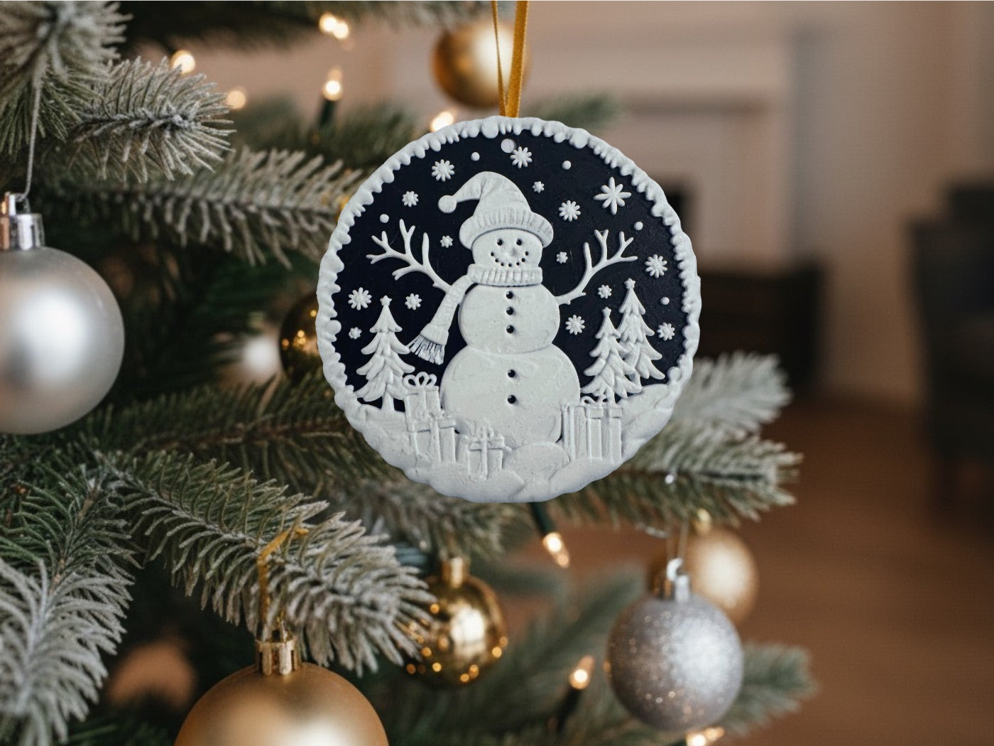 Christmas Ornaments – 3D Printed Black & White Holiday Collection