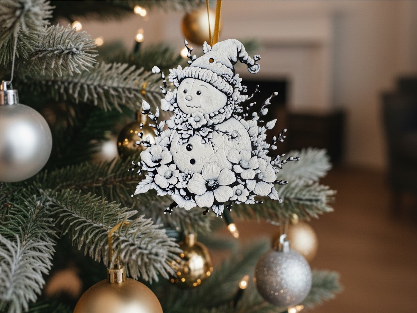 Christmas Ornaments – 3D Printed Black & White Holiday Collection