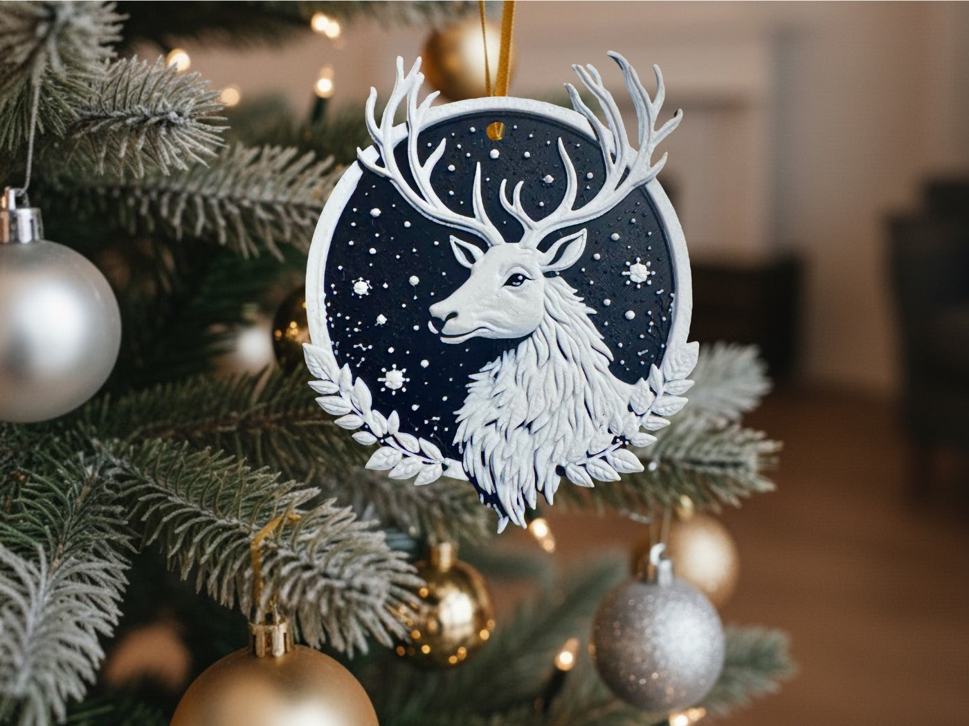 Christmas Ornaments – 3D Printed Black & White Holiday Collection