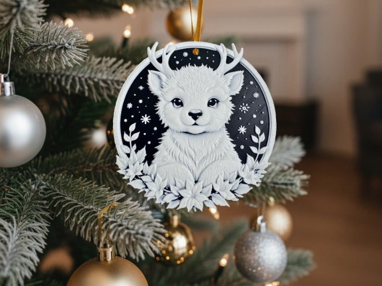 Christmas Ornaments – 3D Printed Black & White Holiday Collection